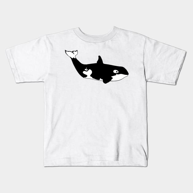 Black and white orca tail up Killer Whale Kids T-Shirt by Made the Cut